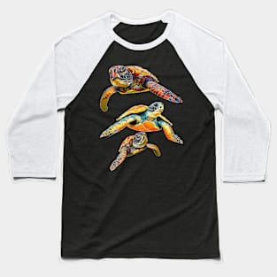 Beautiful Colorful Sea Turtles Baseball T-Shirt